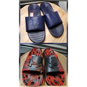 Men’s Size 13 Under Armour Slide Sandals – New, Lot of 2